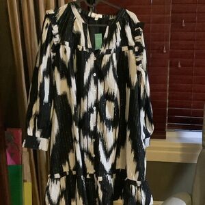 New Maurices Black and White Striped Dress